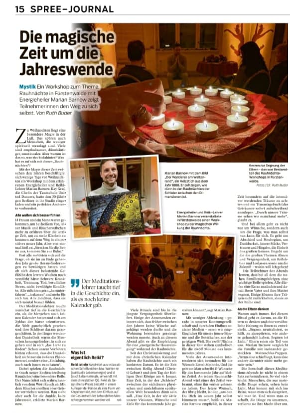 German newspaper Spree-Journal article about Marian Barnow